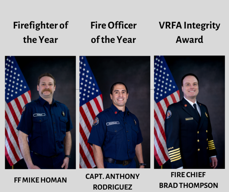 2021 Annual Employee Award Winners Announced Valley Regional Fire